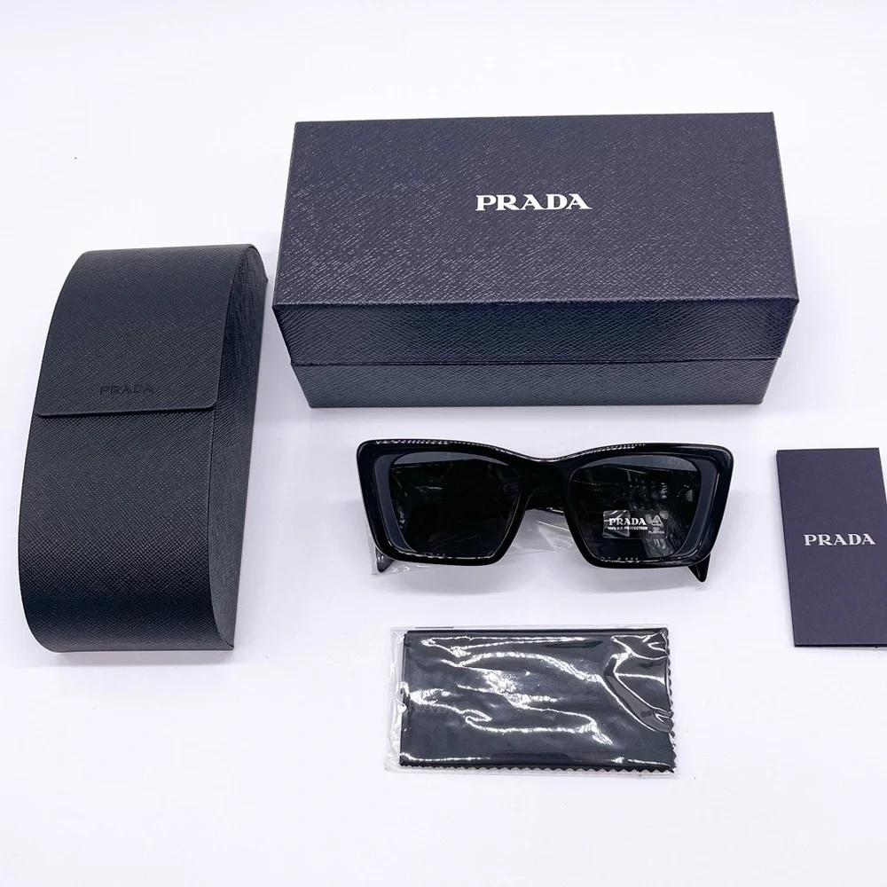 NEW PRADA PR08YSF 1AB5S0 WOMEN’S SUNGLASSES PRADA PR08YS BLACK SPR 08Y - Picture 11 of 11